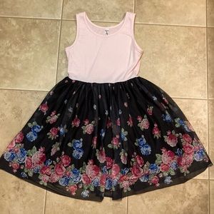 Pink floral kids dress